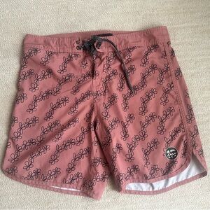Men's Stylish Swim Shorts with Black Pattern